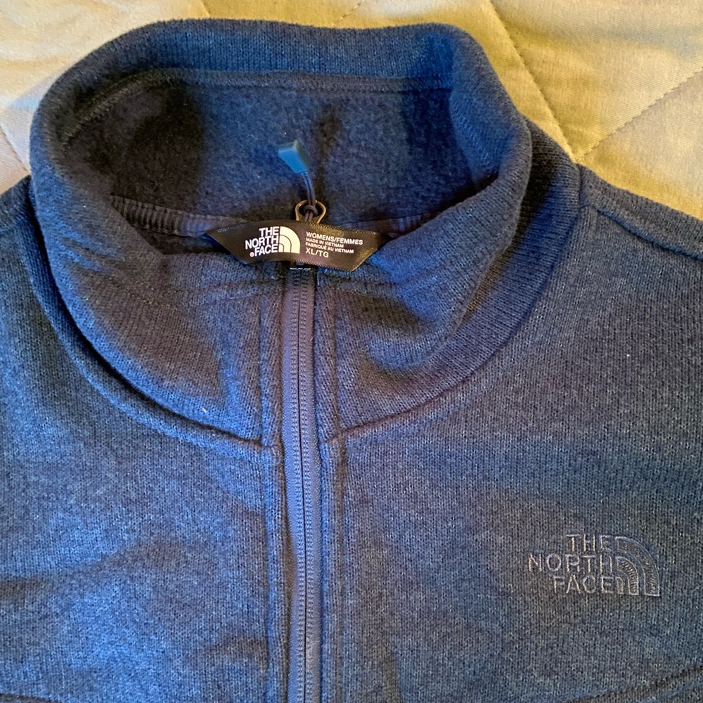 The North Face Maggy Sweater Fleece Womens Medium XL Blue Hike Full Zip